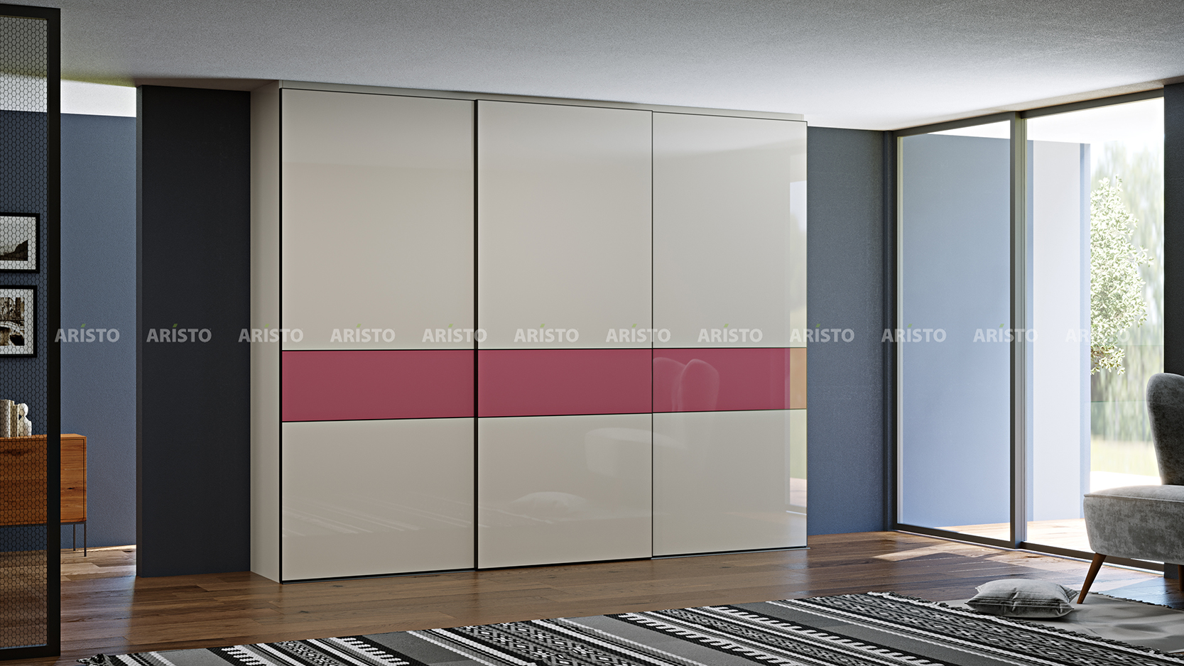 LAT 02 - SHUTTER FINISH - DOUBLE CREAM & HEATHER VIOLET(HIGH GLOSSY)