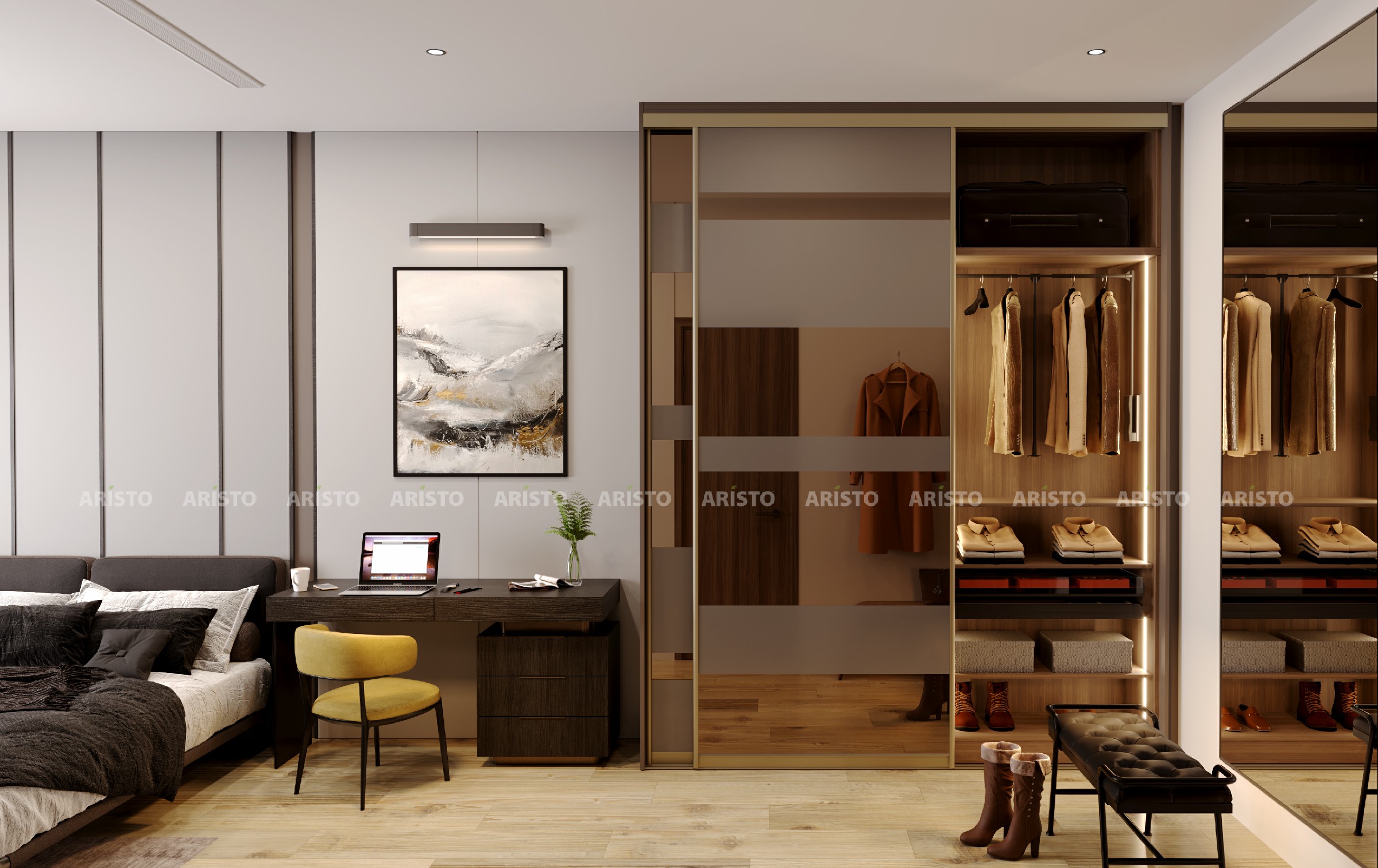 GLA 03 - SHUTTER FINISH - BROWN TINTED MIRROR WITH FROSTED LINES~1