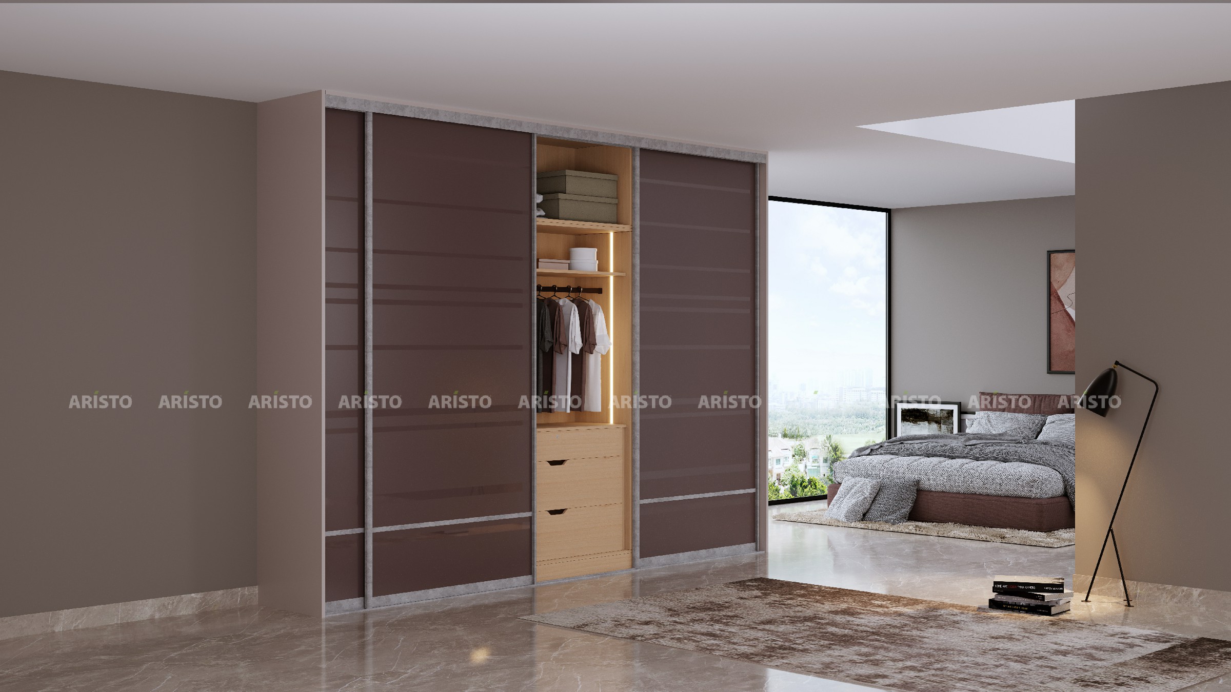 GLA 04 - SHUTTER FINISH - EARTHENWARE(HIGH GLOSSY) WITH FROSTED LINES~1